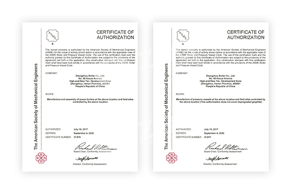 ASME Certifications